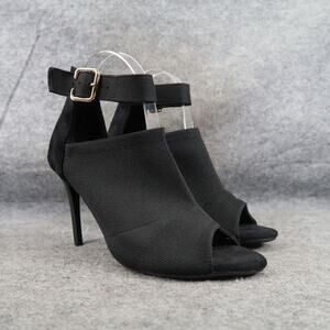 Cuccoo Shoes Womens 39 Pumps Stiletto Ankle Strap Stretch Open Toe Fashion Black